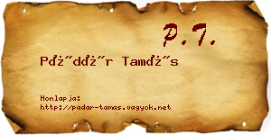 Pádár Tamás névjegykártya